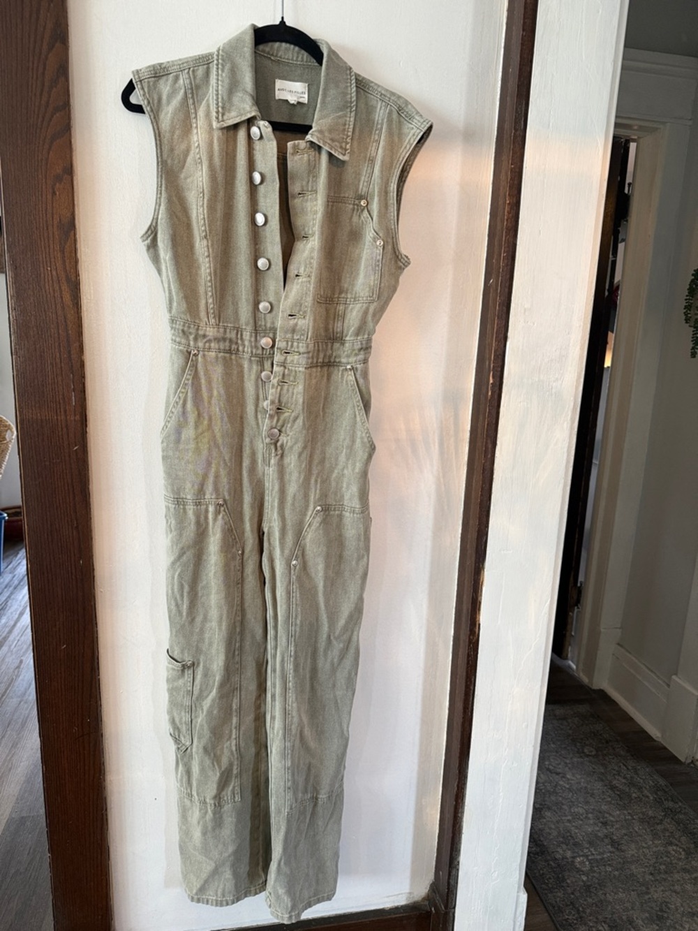 Sleeveless Olive Green Utility Jumpsuit